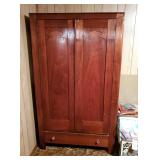 Antique Solid Wood Wardrobe, With Single Drawer, 71.5" x 42" x 15.5"