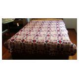 Hand Pieced, Hand Stitched Wedding Ring Quilt, 82" x 72"