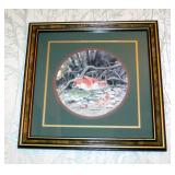 Framed Matted Under Glass Fox And Hound Prints, 11.75in x 11.75in