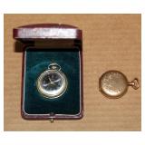 Webster 5th Ave Anti Magnetic Ladies Pocket Watch In Jewelry Case And Hampden Gold Ladies Pocket Wat