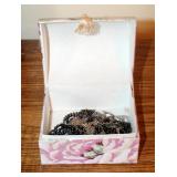 Silver Toned Necklaces, Qty 5 Including Rhinestone Choker And Charm Bracelet