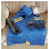 Yaktrax Heavy Duty Traction Shoe Covers, Qty 2, Umbrellas, Qty 2 And Rain Coat With Hood Size L