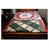Hand Stitched Giant Diala Quilt, 99" x 96", And Hand Stitched Cardinal Quilt , 60" x 72"