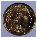 2008 Buffalo $50 .9999 Fine Gold Coin, Slabbed By NGC, Graded MS70
