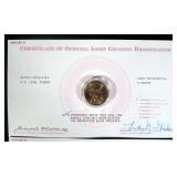 Presidential Dollar Coins, Qty 7, Each With Certificate Of Grading From WRME, Uncirculated, Legal Te