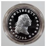 2 oz .999 Fine Silver 1804 Bust Dollar Replica Coin With COA