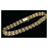 14k Gold Bracelet, Approx 7" Long, Approx 12.94 g Total Weight