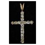 14k And 10k Gold Pendant Crosses, Qty 2, Approx 2.71 g Total Weight