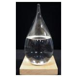 Storm Glass With Wood Base