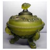 Vintage Westmoreland Glass Argonaut Shell Candy Dish With Dragon Feet, And Westmoreland Glass Nestin