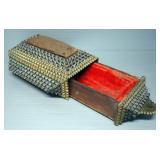 Antique Decorative Box With Drawer And Cushioned Top, Made From 14 Cigar Boxes