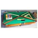 Deluxe Tabletop Pool Table, 36" L x 20.5" W, With Legs, 2 Cues, Balls, Triangle, Table Brush, And Ch