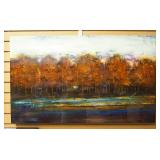 Morning Stillness Oil Painting With Lacquer Finish, Signed L.D. Fan, 40" W x 24" H