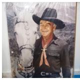 Hop Along Cassidy Life Size Standup And Hop Along Cassidy Breakfast, Lunch, And Dinner Milk Glasses 