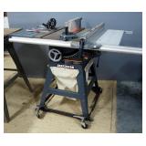 Craftsman XR-2412 Table Saw With Extra 10" Blades, Guides, On Wheeled Stand That Can Lock, With Dust