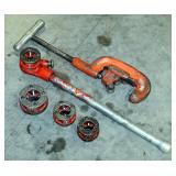 Ridgid Ratcheting Pipe Threader With Die Heads, Qty 3 1/2" - 1", And Heavy Duty Pipe Cutter