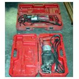 Milwaukee Sawzalls, Qty 2, In Carrying Case