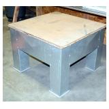 Custom Built Metal Framed Wood Top Table, 25" x 35