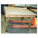 Wood Framed Roller Table, 32.5" x 48" x 48", Includes Extra Rollers
