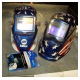 Miller Welding Hoods, Qty 2, With Replacement Lens Covers