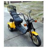 1985 Honda 3 Wheel Gyro Gas Powered Scooter, VIN TB1004FS003243, Mileage Showing On Odometer 1,171, 