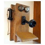 Antique Crank Telephone, Appears Complete, 20.5in x 13in x 12.5in