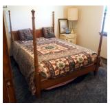 Full Size Bed Including Headboard, 53in x 56in, Footboard, Mattress, Box Spring, Side Rails, And Bed