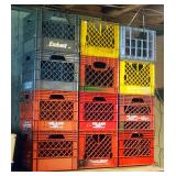 Poly Vinyl Milk Crate Assortment, Qty 12