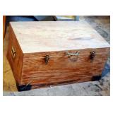 Wood Footlocker, 15in x 31in x 19in