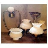 Hobnail Milk Glass Ceiling Light Fixture