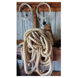 Twisted Nylon And Cotton Ropes, Various Sizes And Lengths, Qty 3 Bundles, Includes Tow Chain