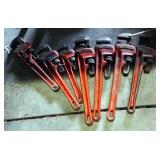 Ridgid Pipe Wrench Assortment, Various Sizes, Qty 7