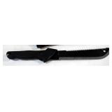 Gerber Machete With Serrated Back Edge, In Sheath