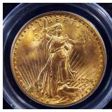 1924 St. Gaudens Double Eagle $20 Gold Coin, Slabbed By PCGS, Graded MS64