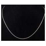 14k White Gold Necklace 18" L , Approx .65 g Total Weight