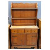 2-Shelf Hutch With 2 Drawers And Lower 2-Door Cabinet, 61.25" High x 36" Wide x 16" Deep