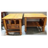 Pair Of Side Tables With Lower Shelves, Each 20.5" High x 28" Wide x 21" Deep, Matches Lot 62
