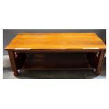 Coffee Table With Carved Wood Sides, 16.5" High x 48" Wide x 22" Deep, Matches Lot 59