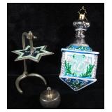 Metal Dreidels Qty 2, One On Stand And Dreidel Ornament