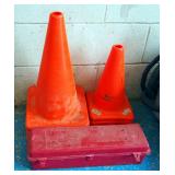 Safety Cones, Qty 6, Various Sizes, And Strato-Flare 219 Emergency Flare Kit