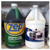 Zep Concentrated Ammonia Free Glass Cleaner, Qty 6 Gallons, And Restore Glass Detergent