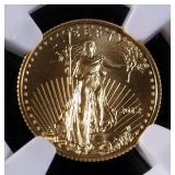 2012 $5 Gold American Eagle Coin, 1/10 oz Fine Gold, Certified By NGC, Graded MS70