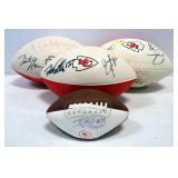 Kansas City Chiefs Autographed Footballs, Qty 4, Includes Kendall Gammon, Trent Green, David Szott, 