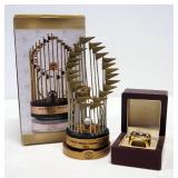 Kansas City Royals 1985 World Series George Brett Replica Ring And Replica Trophy