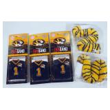 University Of Missouri Tigers Fan Bands (Qty 3) And Tiger Tails (Qty 2)