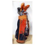 Spalding Golf Clubs, Includes 14 Clubs, Gloves, Tees, And Golf Balls, In Leather Golf Bag