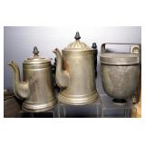 Primitive Kitchenware, Includes Chocolate Mold, Mallets, Coffee Pots, Sifter, Strainers, And More
