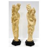 Oriental Statuettes Of Man And Woman, Each Approx 13.75" H