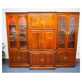 Knob Creek Lighted Media Center, Includes Side Cabinets With Glass Panel Doors, Contents Not Include