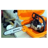 Stihl Gas Powered Chain Saw, Model #MS250, With 18" Bar, Carrying Case, Additional Chains, 2 Stroke 